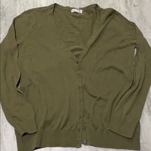 olive green light weight cardigan